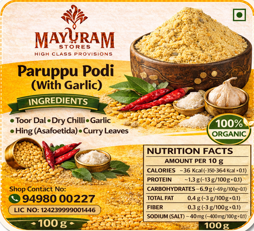 Paruppu Podi(With garlic)
